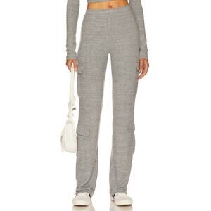 Lovers & Friends Bari Cargo Jogger Pants Heather Gray Jersey Pull On Pocket Sz S